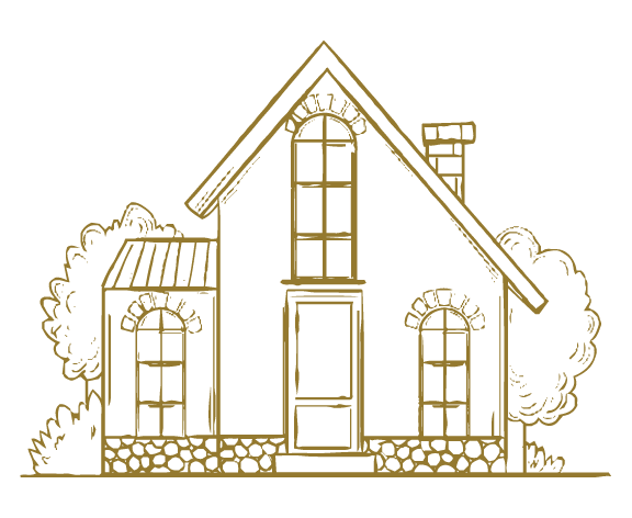 hand-drawn-two-story-house-illustration-with-gabled-roof-and-chimney